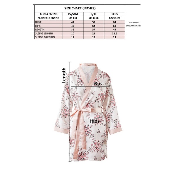 Morgan Lane Pink Floral Satin Wrap Robe - Picture 4 of 5